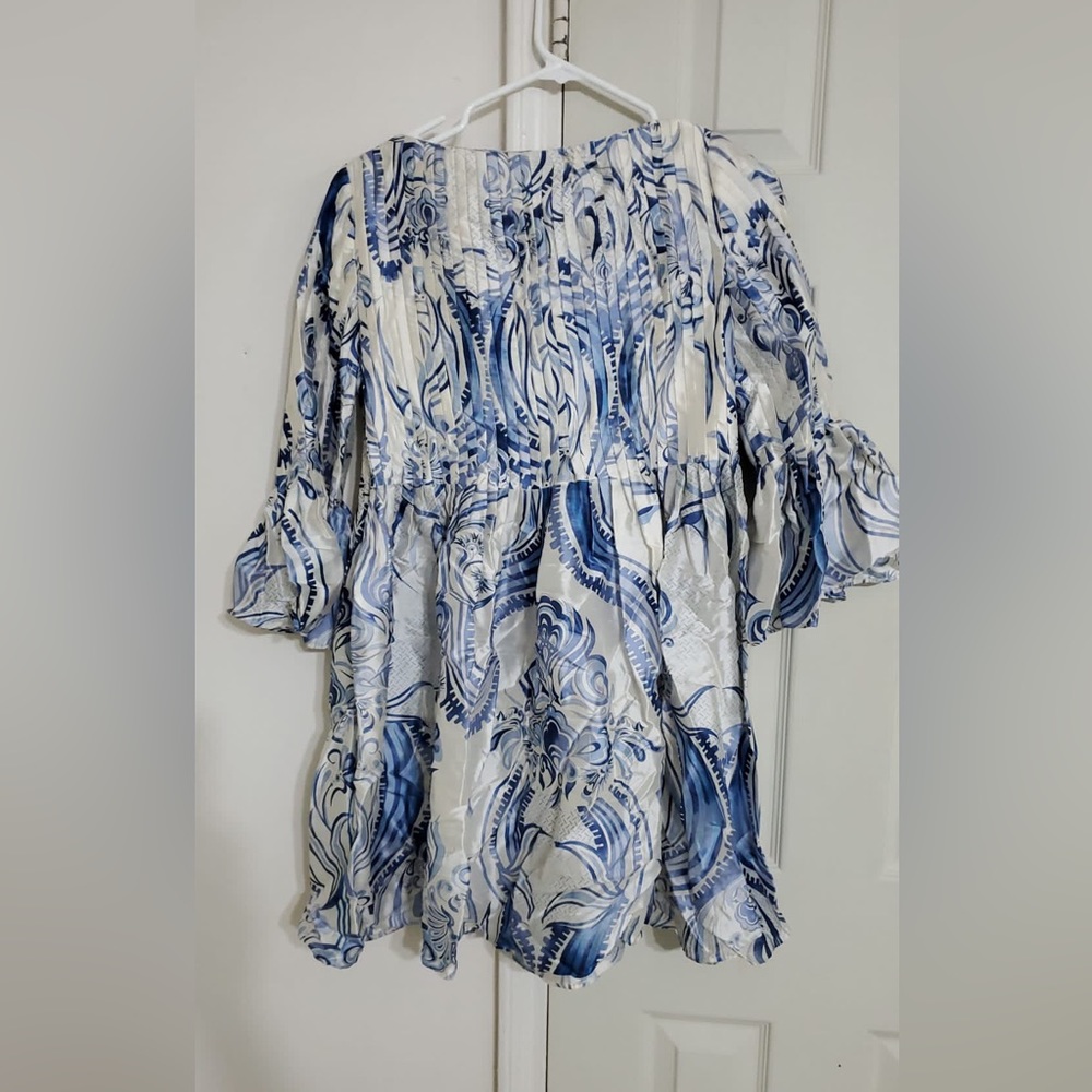 White and blue Emilio Pucci mini dress